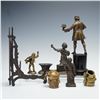 Image 2 : 7pc Collection of Bronze and Brass Figurines and Accessories