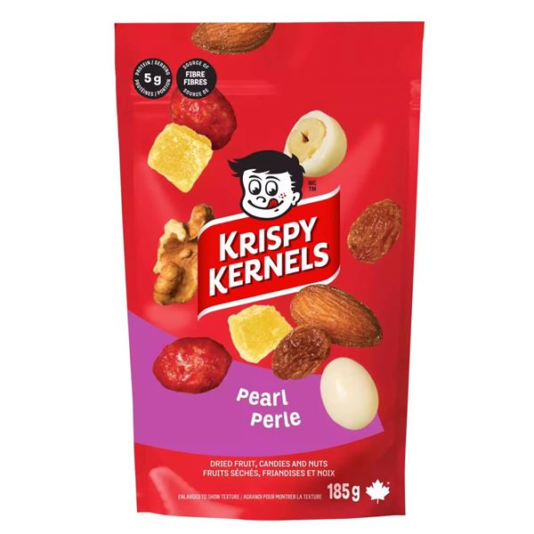 Krispy Kernels Pearl Mixed Dried Fruit and Nuts – Lot of 6 Bags, 185g Each