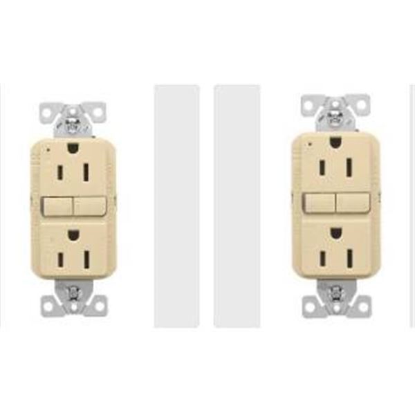 Eaton TRGF15V 15A Slim Tamper Resistant GFCI Receptacle, 2 Units