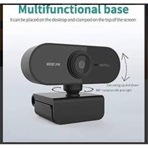 Web Camera with Full HD 1080p Video Recording and Built-in Microphone