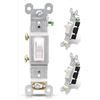 Image 1 : Eaton 1301-7LW Toggle Switches, Single Pole, White (Set of 3)