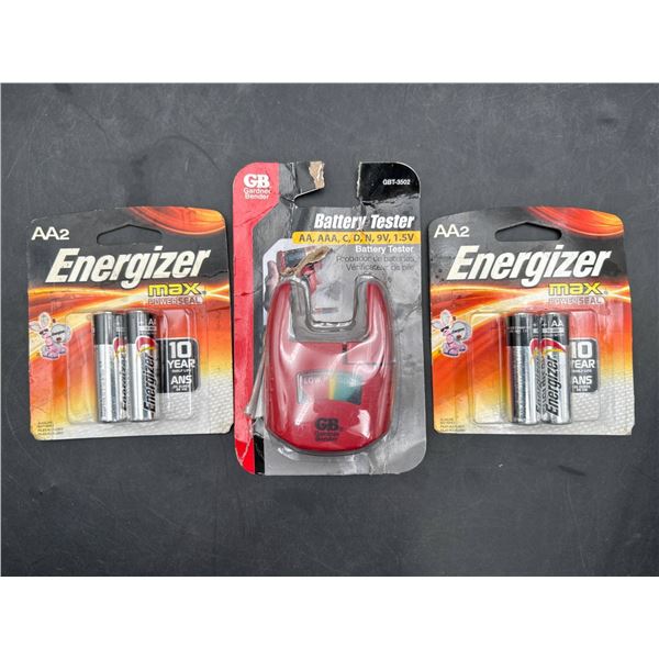 Energizer Max AA Batteries and GB Tester GBTT3201 Set