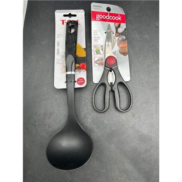T-fal Ladle With Nylon Head and GoodCook Kitchen Shears Multipurpose Tool