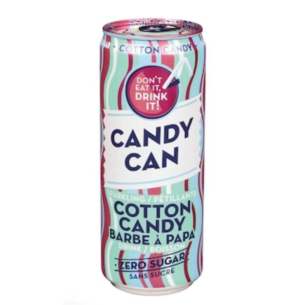 Candy Can Cotton Candy Flavoured Sparkling 330ml Cans (12-Pack)