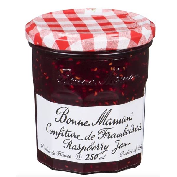 Lot of 2 Bonne Maman Raspberry Jam 250ml Jars