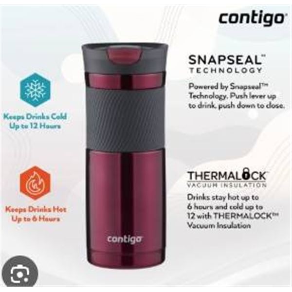 Contigo Autoseal Travel Mug, 16 oz, Made in 2016, Red