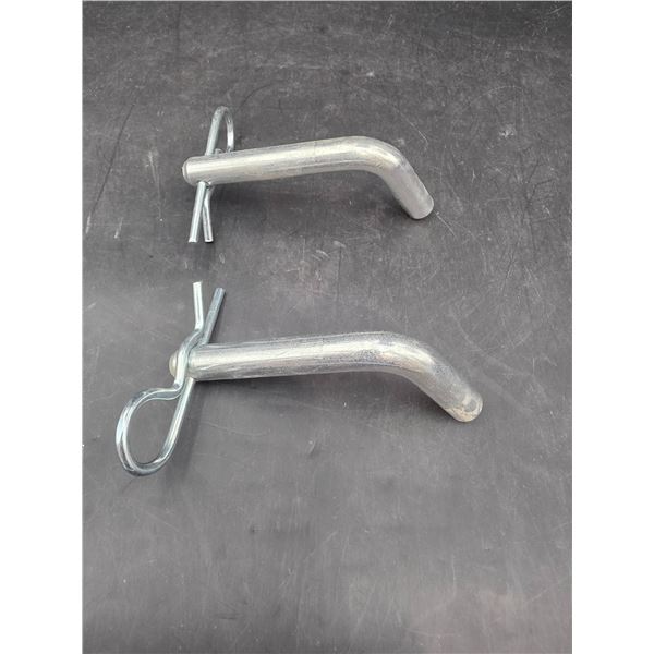 2 Hitch Pin Clips with Bent L-Shape Design, Steel Construction
