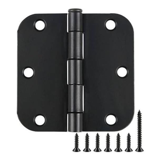 Hillman 3 1/2 Inch Door Hinges, Smooth and Silent, Black Finish, Set of 2