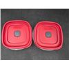 Image 1 : lot of 2 Rubbermaid Food Storage Containers with Red Lids, 710 mL Capacity