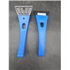 Image 2 : Two Blue Plastic Windshield Scrapers with Black Blades