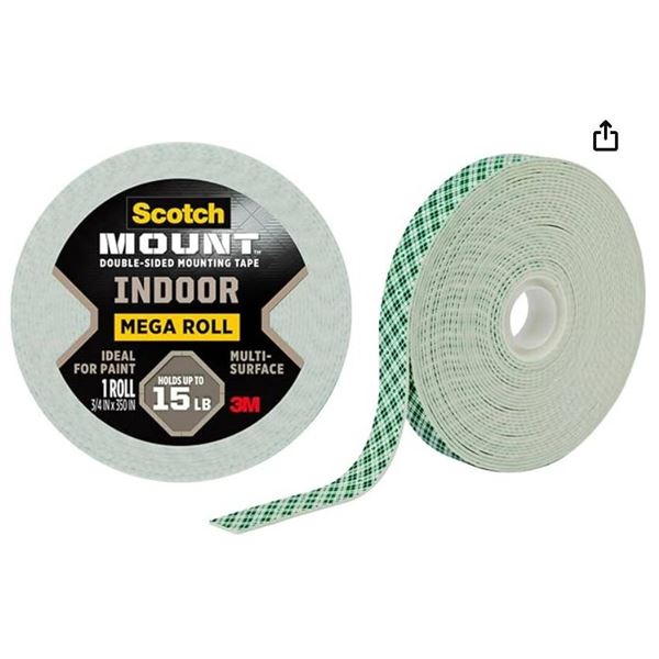 Scotch Mount Indoor Double-Sided Mounting Tape – Lot of 4 Rolls