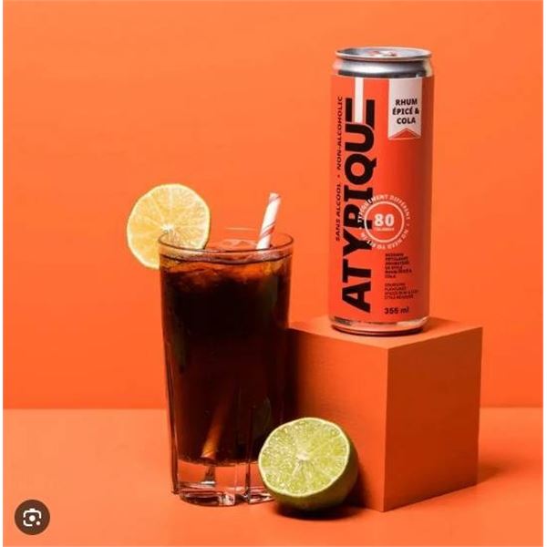 Atypique Spiced Rum and Cola Non-Alcoholic Beverage, 12 x 355mL Cans