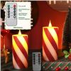 Image 1 : Retisee 4-Piece Christmas Flickering Pillars for Party Decoration, Red