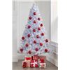 Image 1 : 20-Inch Artificial Mini White Christmas Tree with Decorations, Red Theme