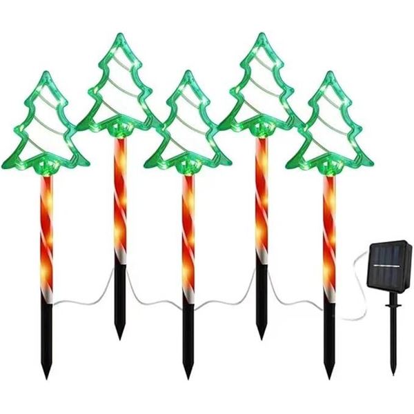Solar Christmas Tree Light with Stake