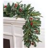Image 1 : WBHome Pre-Lit 9-Foot Christmas Garland With Pinecones –Berry Decorations not included
