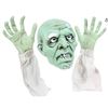 Image 1 : Green Zombie Head Prop with Raising Arms Mechanism