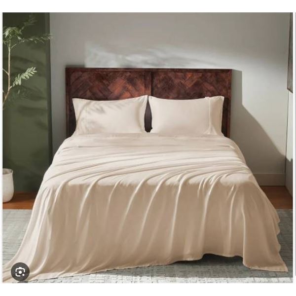 Comfy Bamboo World Queen Sheet Set, 2800 Gold Series – Beige