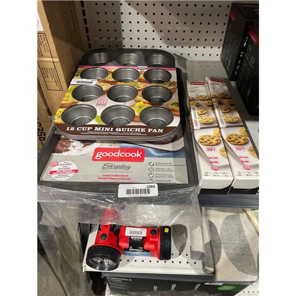 GoodCook Baking Accessories Including 12-Cup Mini Quiche Pan, Large Cookie Sheet, and Parchment Pape