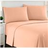 Image 1 : Comfy Bamboo World Queen Sheet Set 6-Piece Soft Series in Light Orange