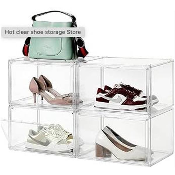 AG Box Premium Stackable Shoe Storage System with Four Units