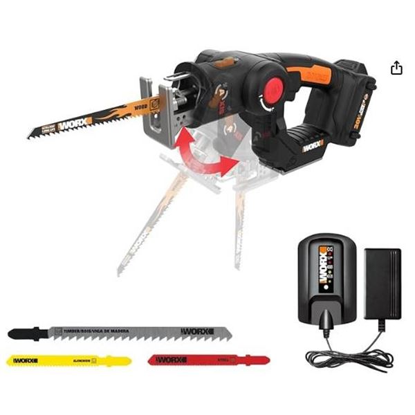 WORX WX550L.1 20V 2-in-1 Cordless Saw with Pendulum Action