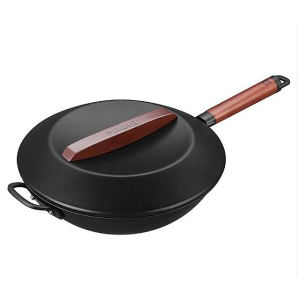 Sanho 12″ Nonstick Frying Pan with Lid and Wooden Handle