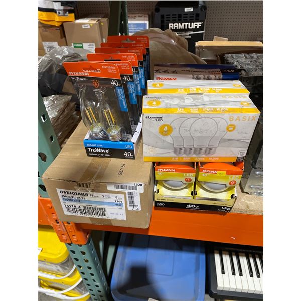 LOT OF ASSORTED LED Light Bulbs Including Sylvania TruWave and Luminus