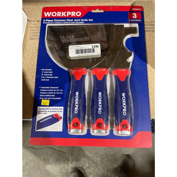 WorkPro 3-Piece Stainless Steel Joint Knife Set