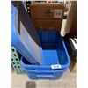 Image 3 : 2 Blue Rubbermaid Plastic Storage Bins with Lids