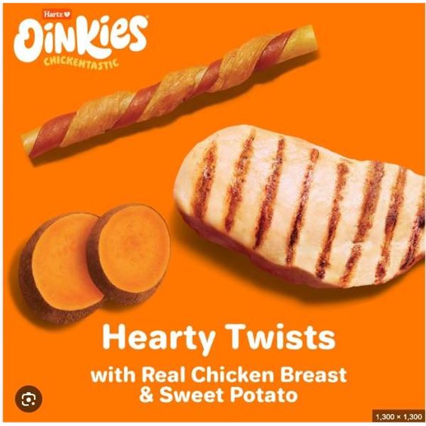 Hartz Dinkies Chickentastic Hearty Twists 20 Count Dog Chews
