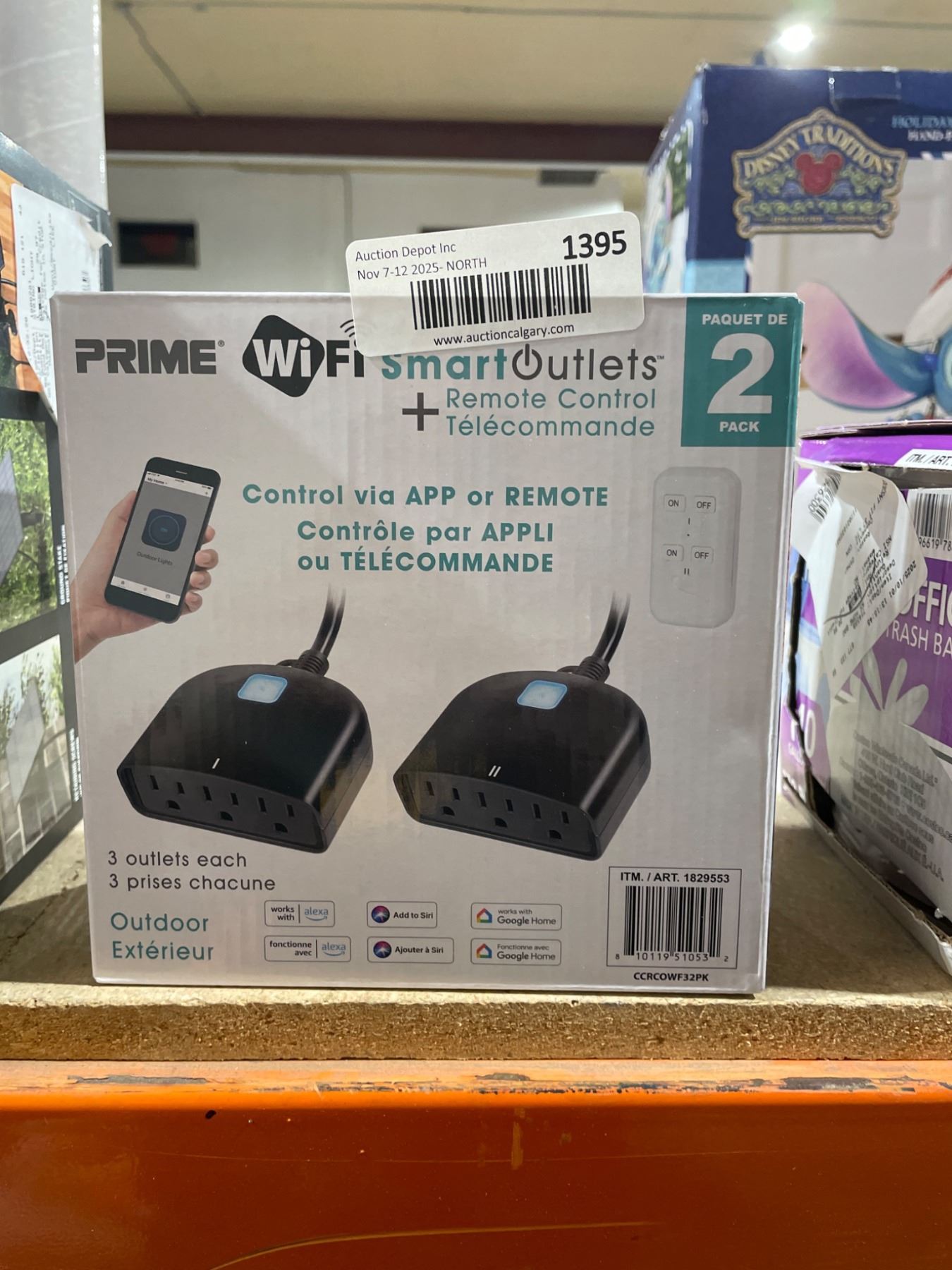 Prime Box Outlet Prime WiFi Smart Outlets With Remote Control, 2-Pack