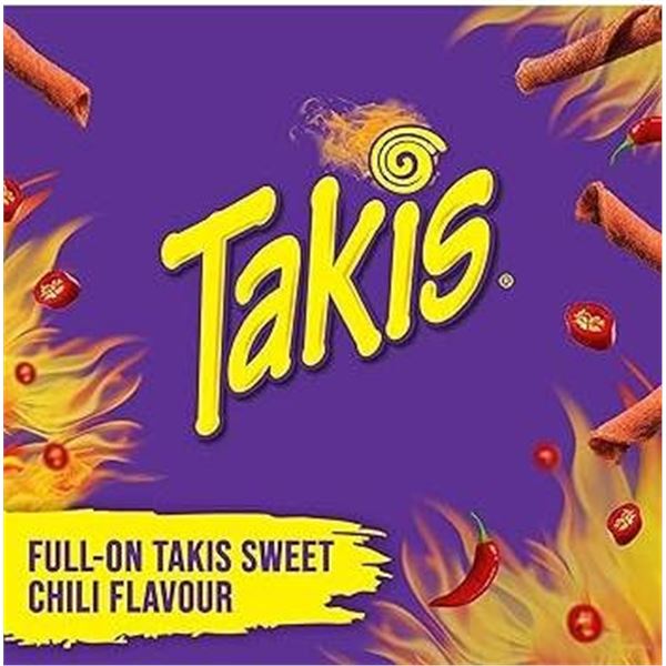 Takis Dragon Sweet Chili Rolled Tortilla Chips, 90g (Case of 18 Units)