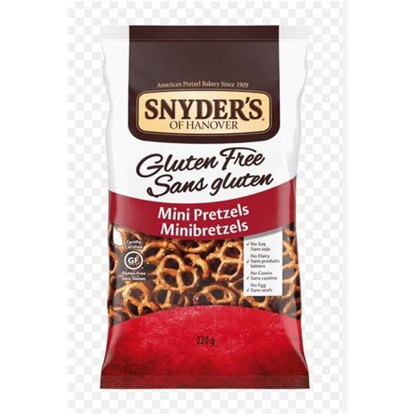 Snyder’s of Hanover Gluten-Free Mini Pretzels – 220g, Case of 12