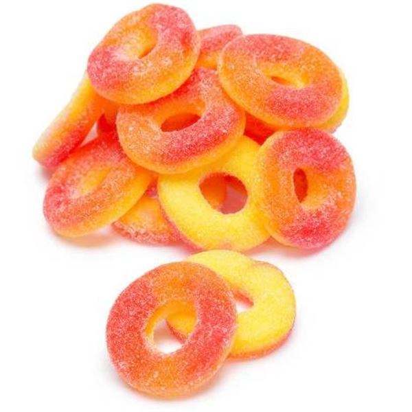 Case of Candy Peach Rings, 12 Bags of 155g Each