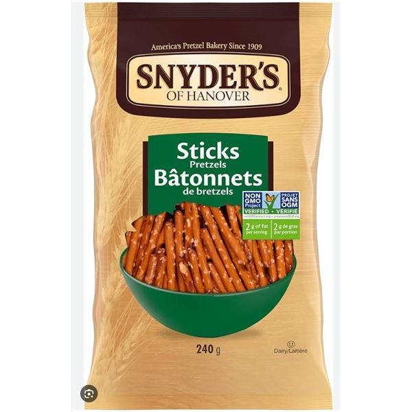 Snyder’s Of Hanover Pretzel Sticks 6X240g Bags