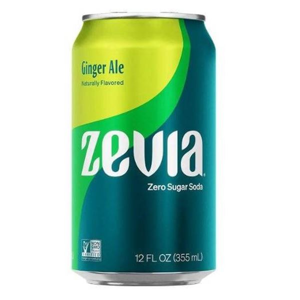 Zevia Ginger Ale, 24 x 355ml Cans