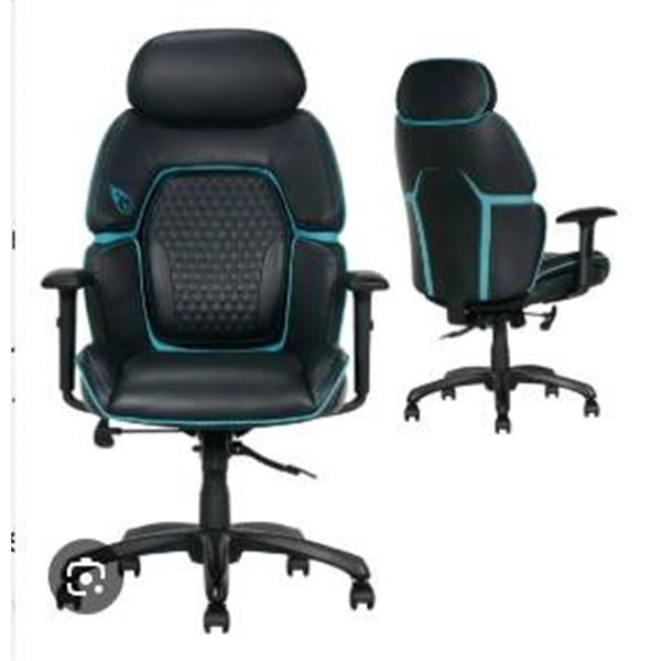 DPS Centurion Gaming Chair with Adjustable Headrest, Black and Blue
