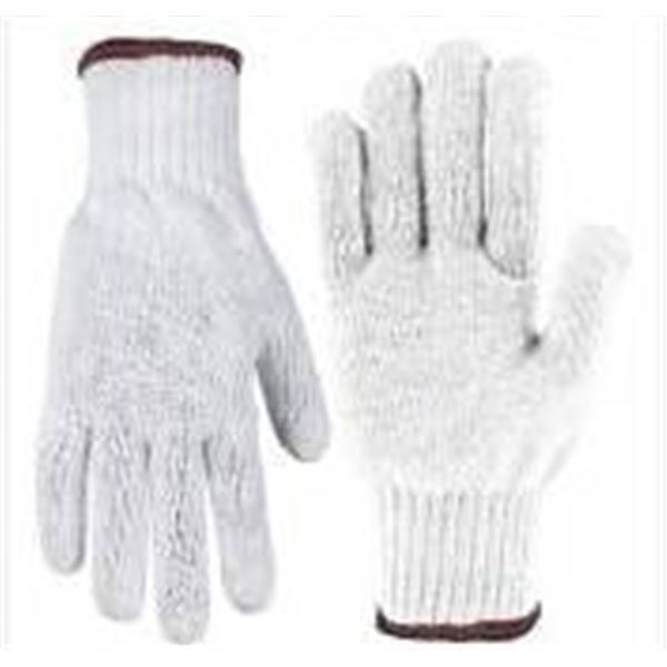 LOT OF 2 PACKS – 12 PAIR PER PACK Holmes Workwear Polyester and Cotton Gloves, Size Large