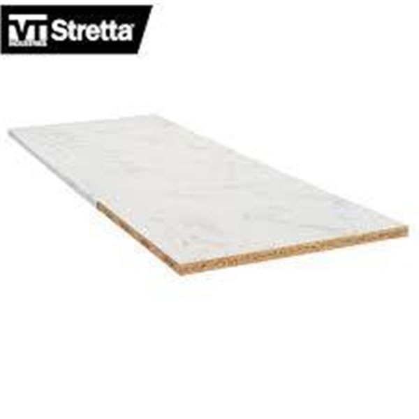 Streta White Marble Finish Laminate Countertop, 8 ft x 25-8/16in x 1in