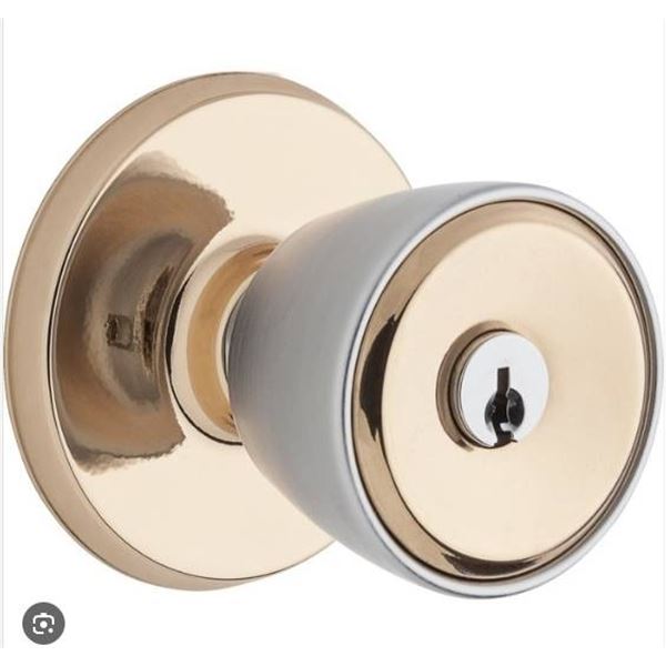 LOT OF 6 – Weiser Elements Beverly Keyed Entry Lockset, Bronze/Chrome Finish