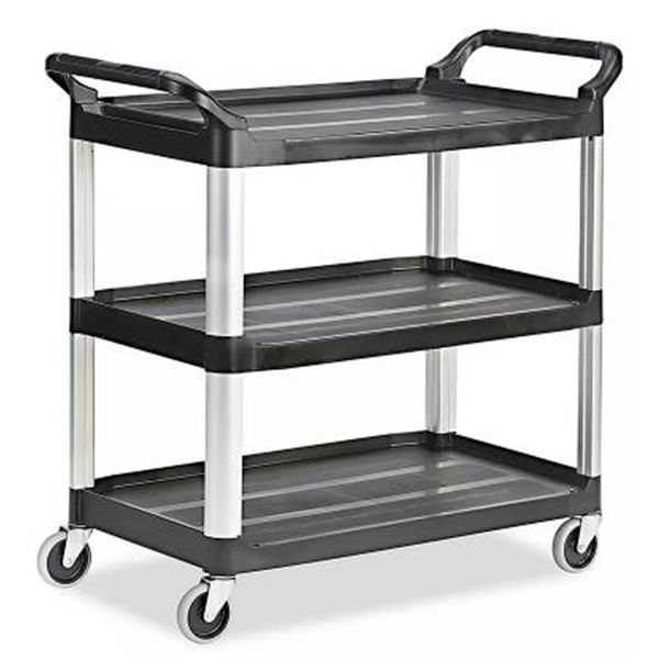 Rubbermaid® PROFESSIONAL PLUS Service Cart – 41 x 20 x 38″, Black