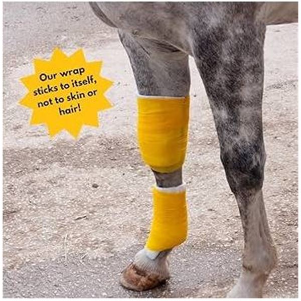 Silverline Cohesive Elastic Bandages in Yellow  18 ROLLS – Compression and Veterinary Use
