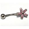 Image 1 : $50 Silver Pink Cz  Belly Button
