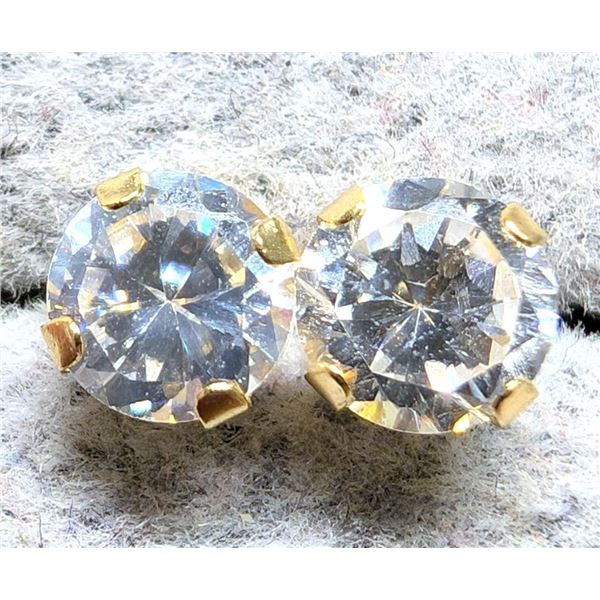 $120 14K  Cz And Pearl 2In1 Earrings