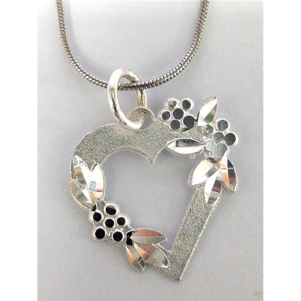 $60 Silver Heart 16" Necklace