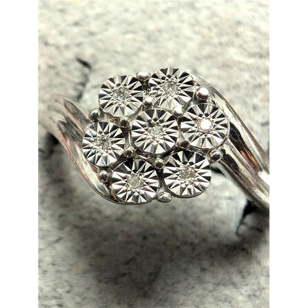 $200 Silver 7 Diamond  Ring