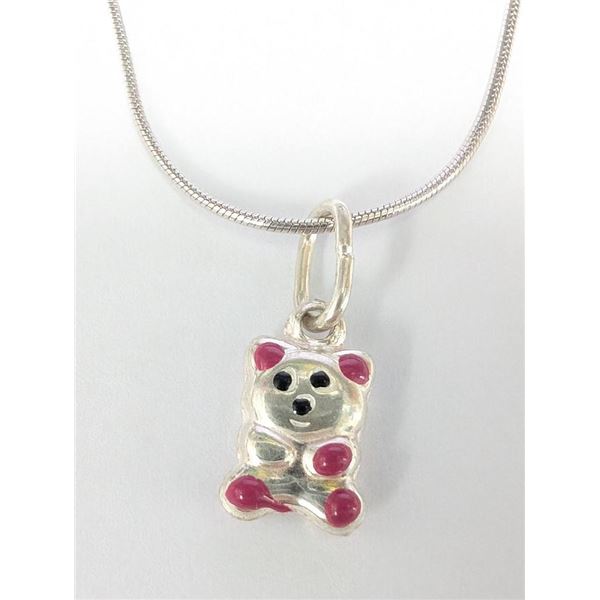$60 Silver Bear 16" Necklace