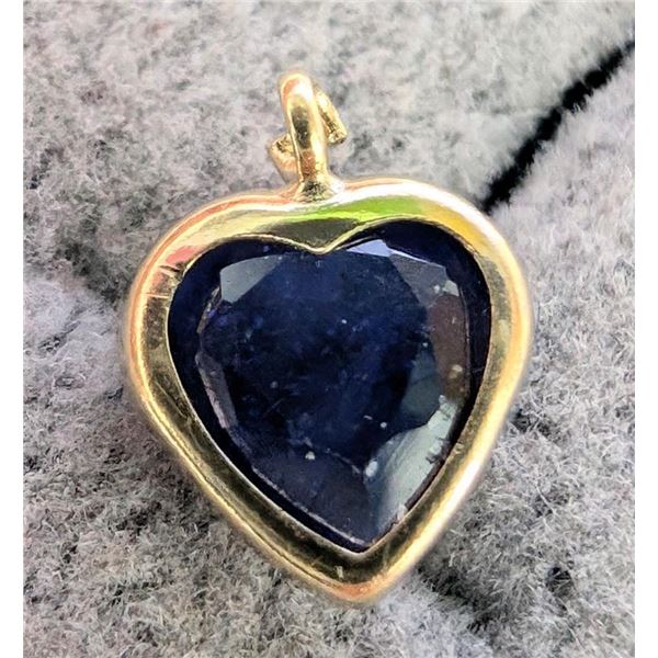 $240 10K  Sapphire 0.6Ct Pendant