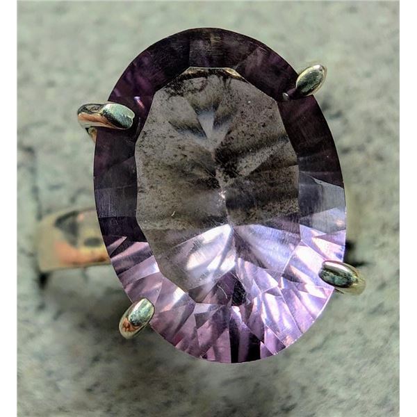$300 Silver Genuine Amethyst 7Ct  Ring